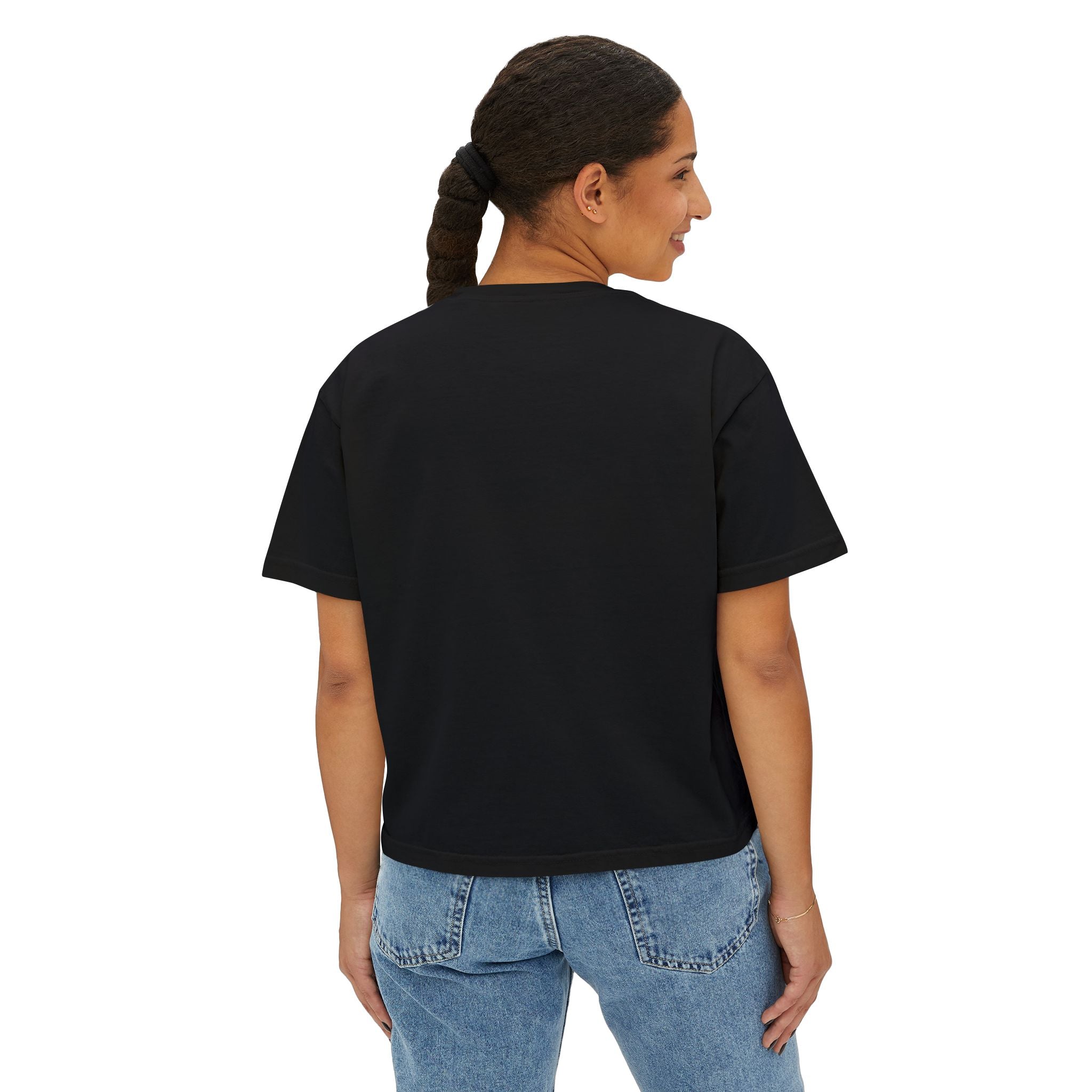Boss Babe Boxy Tee — "Fearless & Focused" Graphic Cropped T‑Shirt