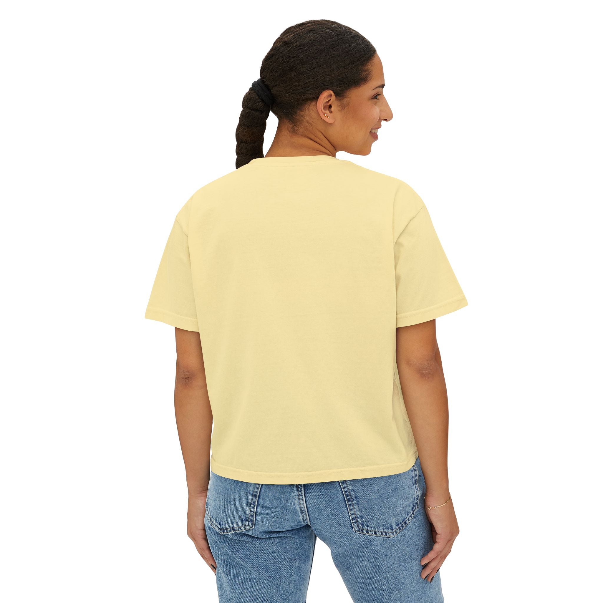 Boss Babe Boxy Tee — "Fearless & Focused" Graphic Cropped T‑Shirt