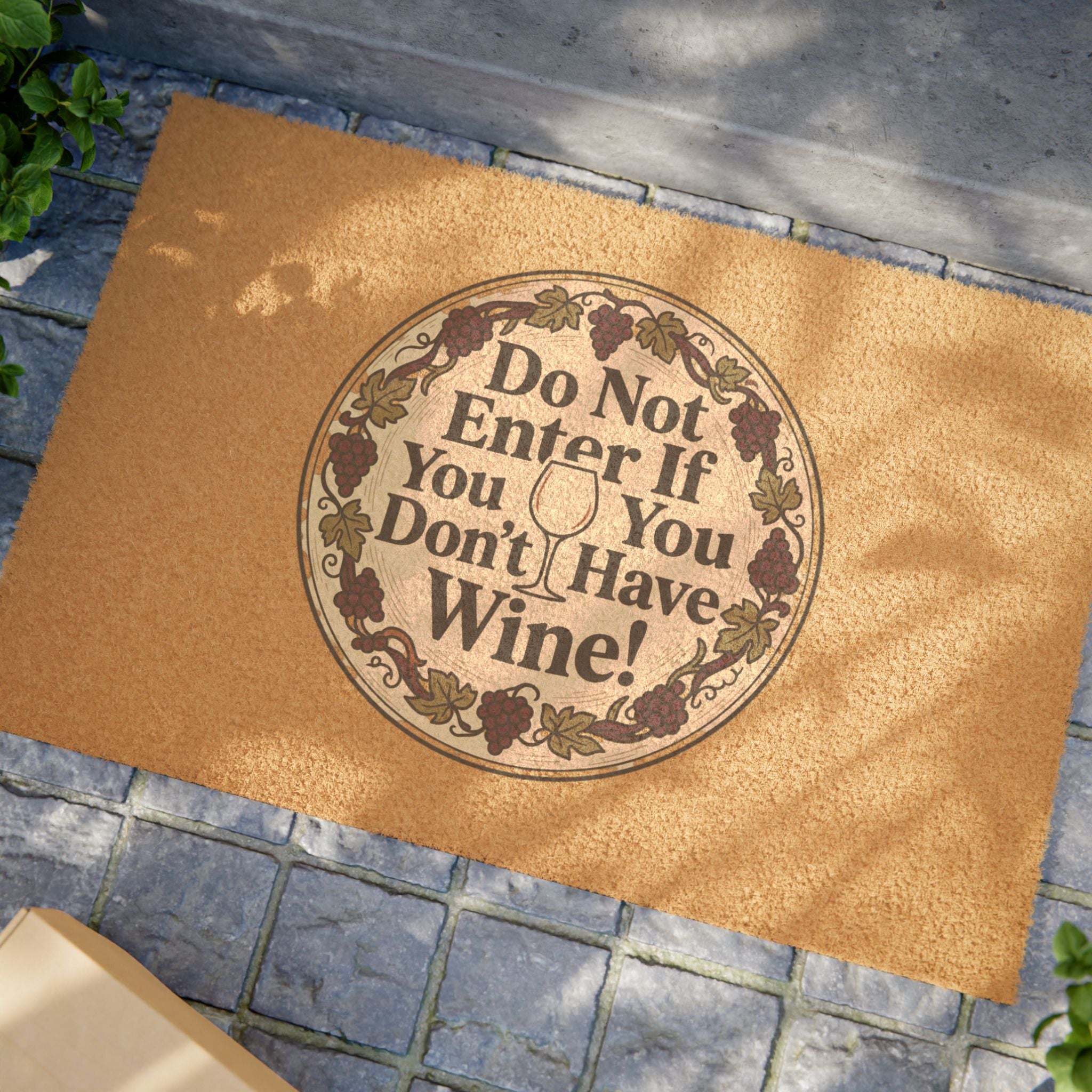 Doormat — “Do Not Enter If You Don’t Have Wine!” Funny Wine Lover Welcome Mat