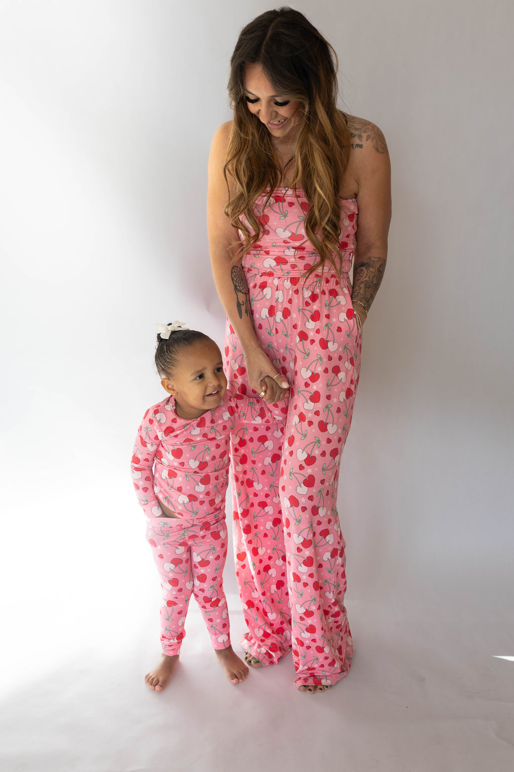 'Cool Mom' Women's Cherry Hearts Set
