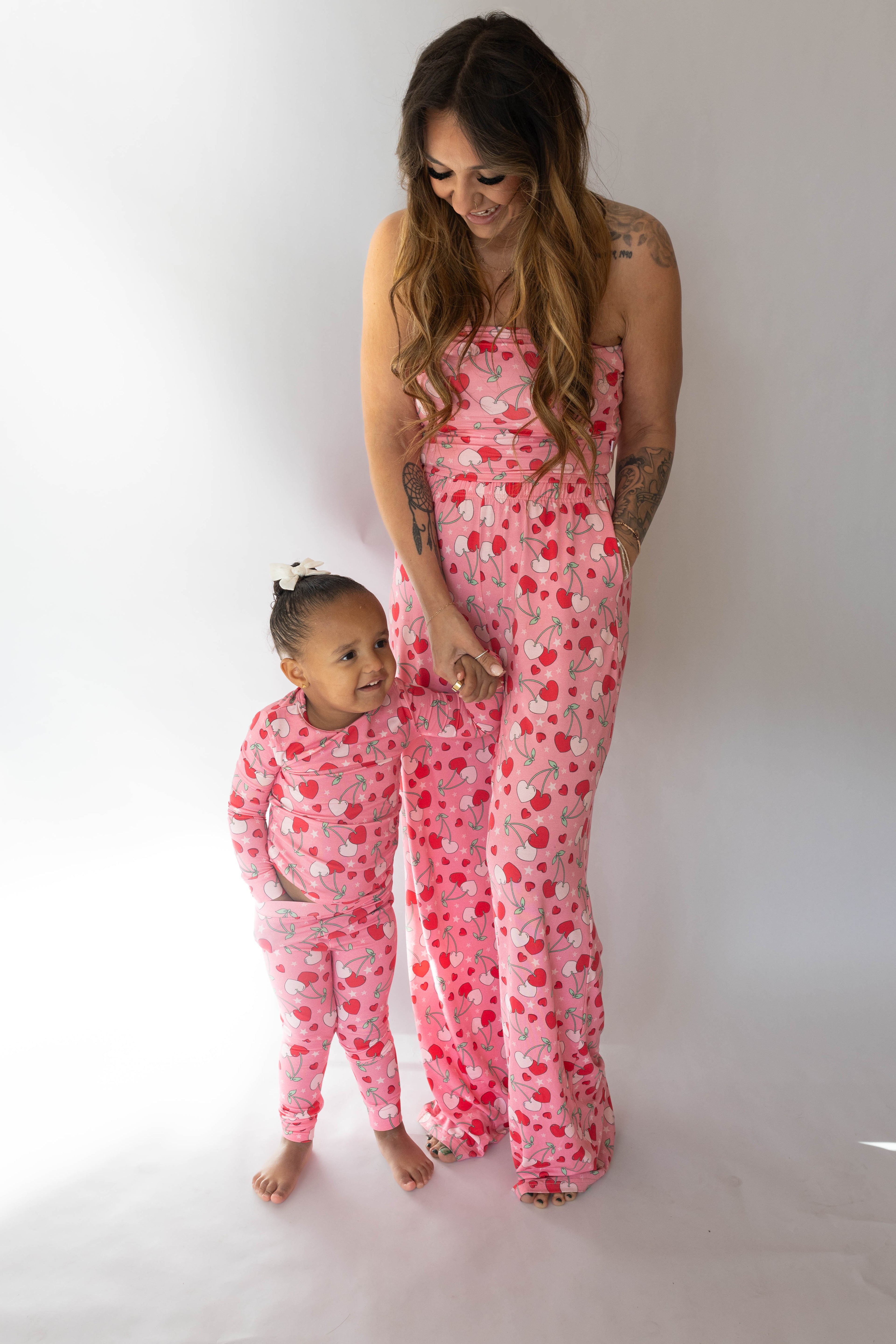 'Cool Mom' Women's Cherry Hearts Set