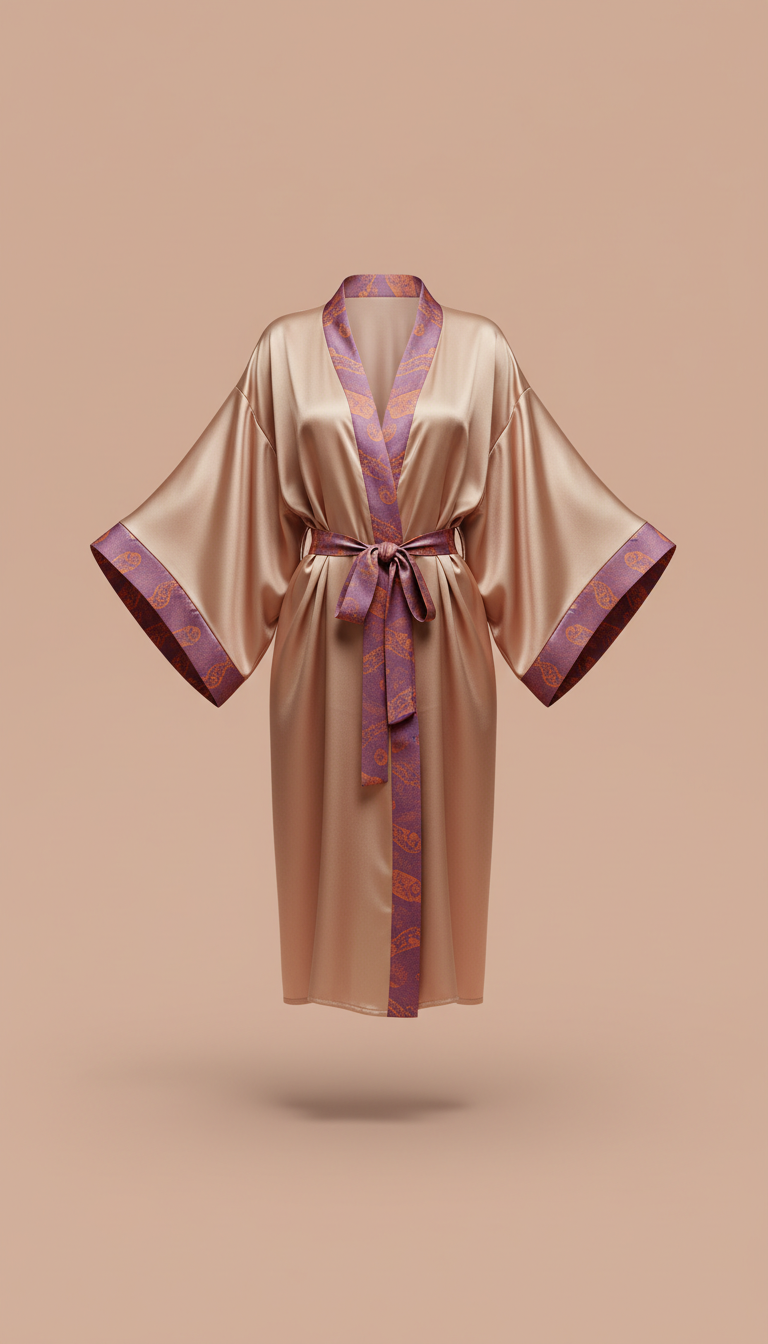 Silk Kimono Lounge Robe