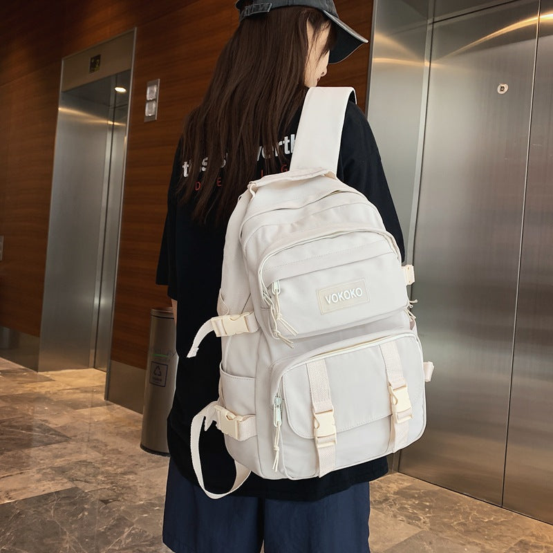 Campus Large Capacity Fashion Men's Backpack Ins New Trendy Small Canvas Mini Backpack For Women And Girls Anti-theft Shoulder Bag And School Bag For Teenager Girls