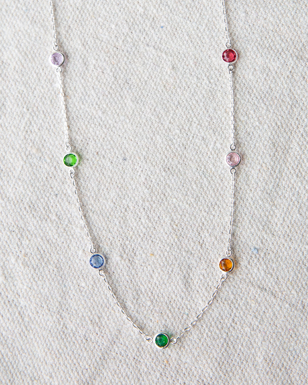 Silver Pop of Color Necklace