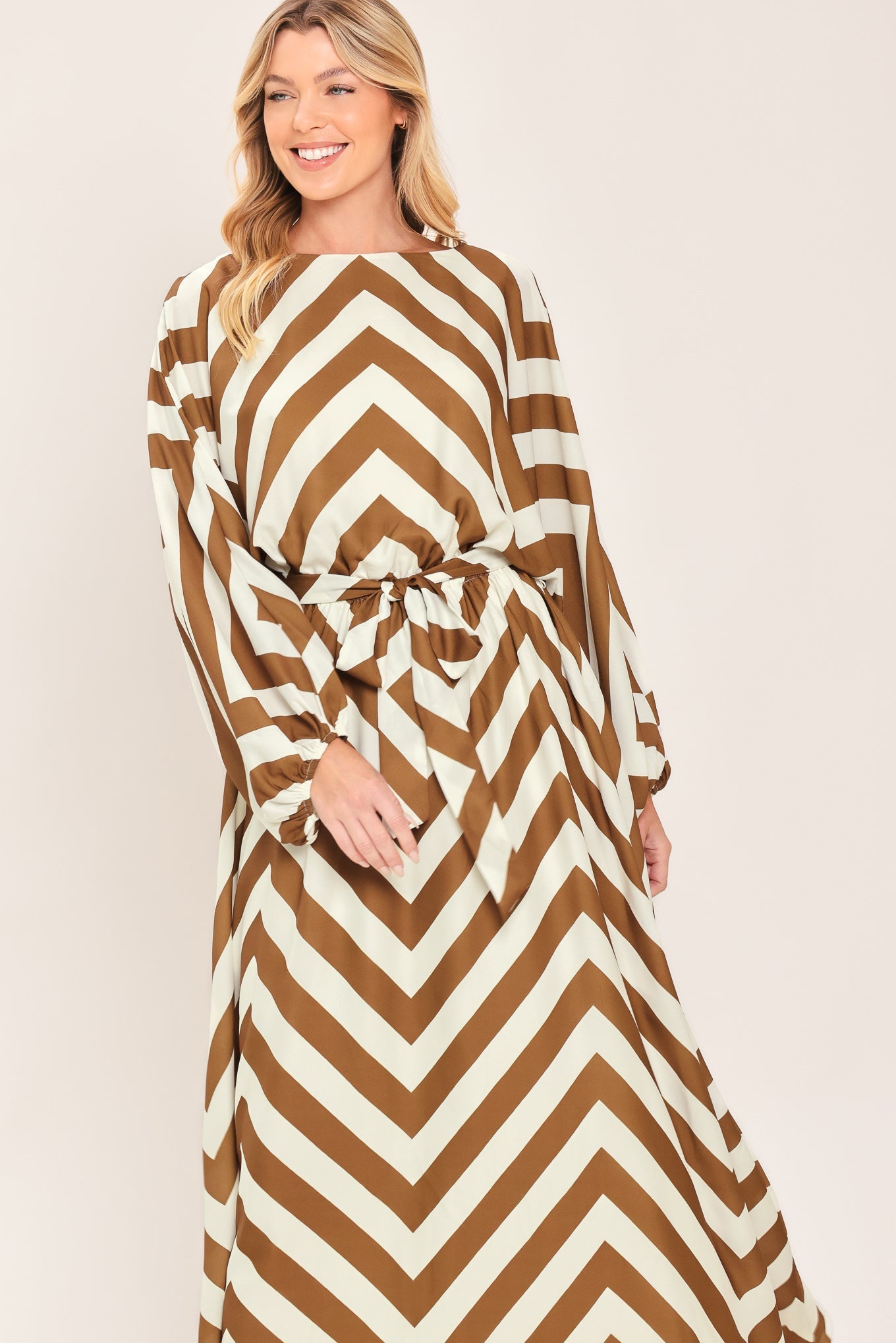 RESORT CHEVRON WOVEN MAXI DRESS