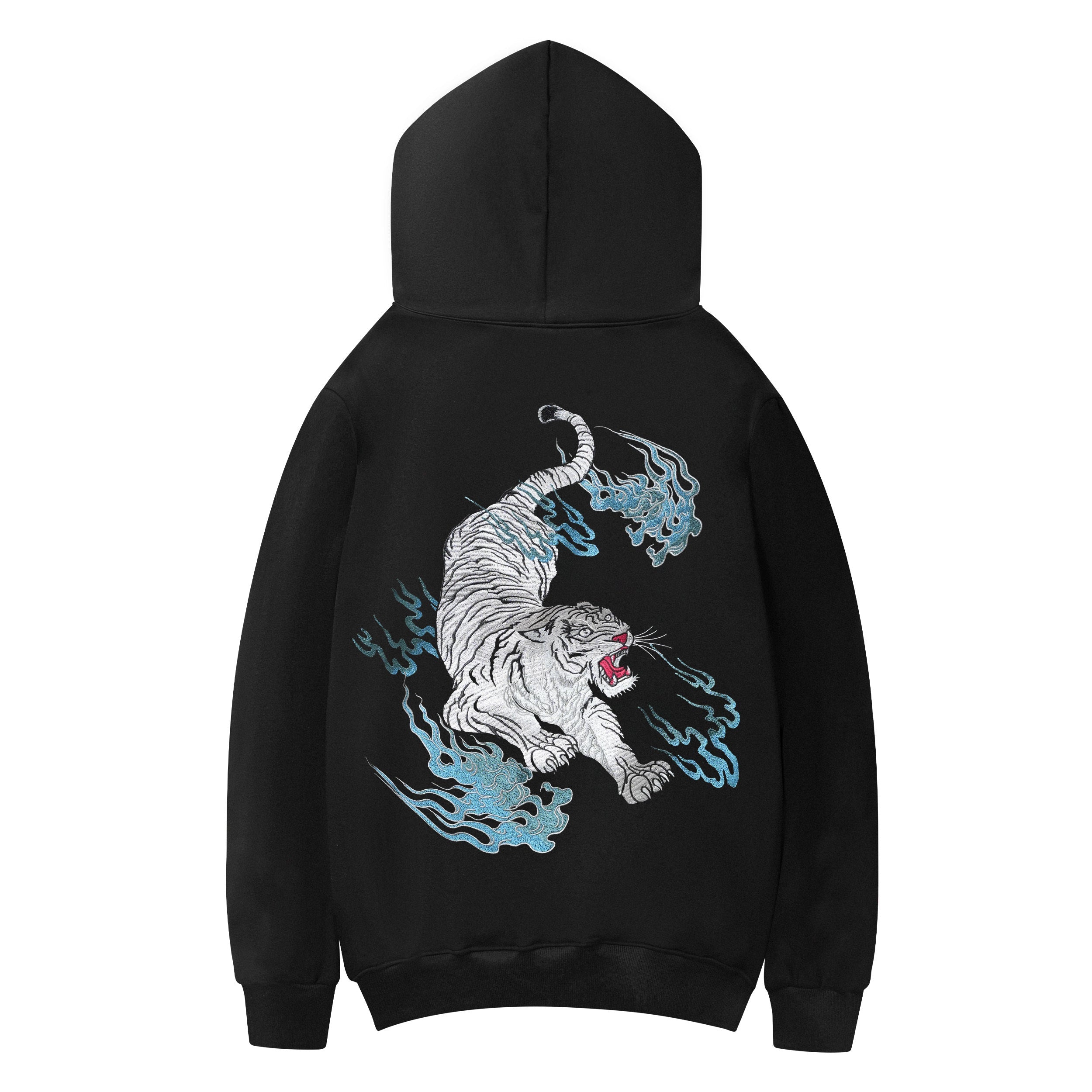 KH9817 Flaming White Tiger Hoodie