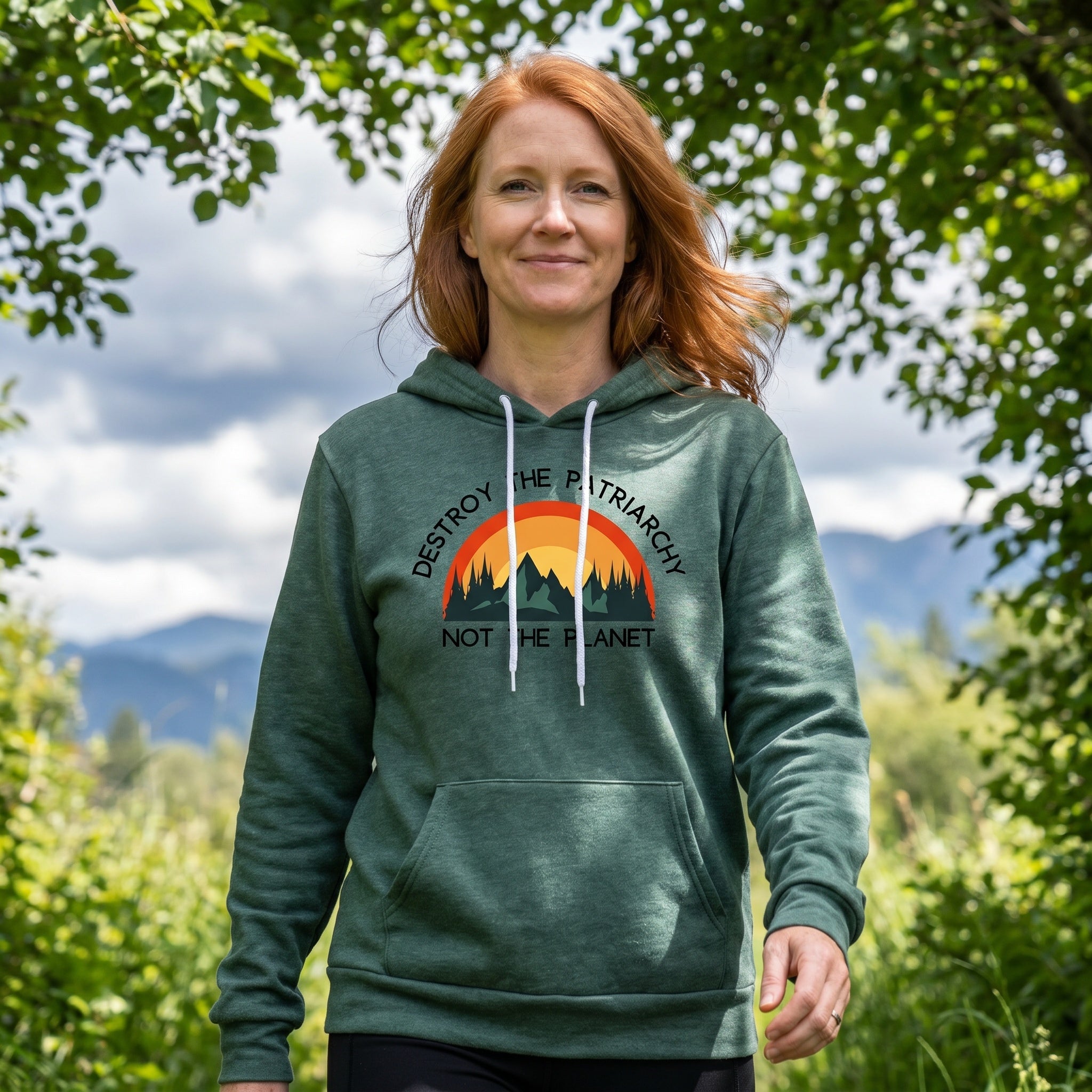 Green Destroy the Patriarchy Not the Planet Hoodie